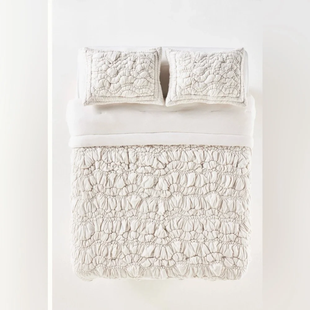 Anthropologie Brooke Heathered Jersey Cotton Quilt NWT